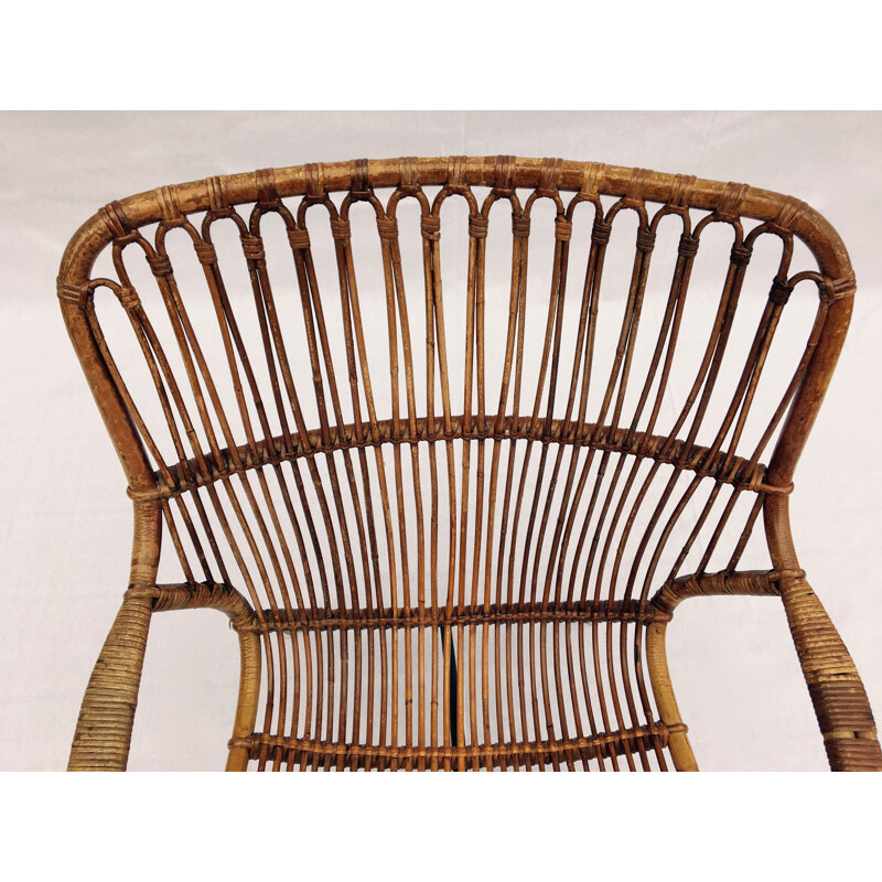 Vintage armchair in rattan