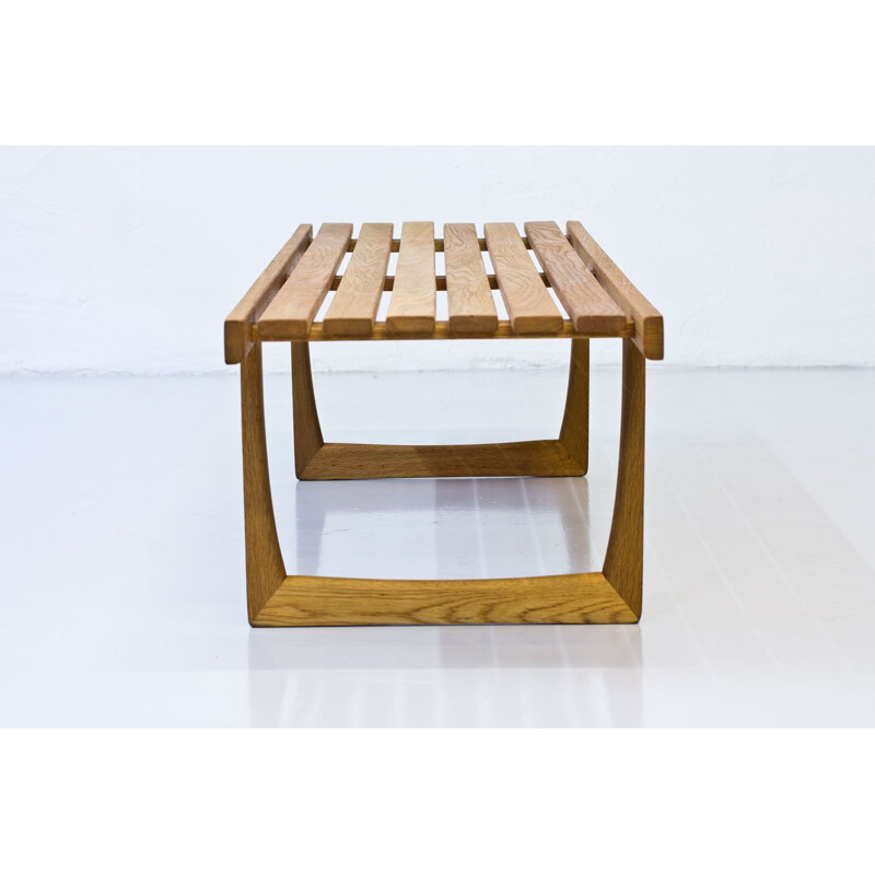 Vintage Swedish bench "Tokyo" in oak by Yngvar Sandström