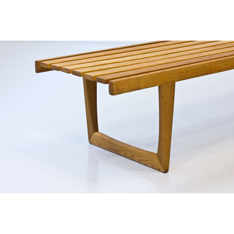 Vintage Swedish bench "Tokyo" in oak by Yngvar Sandström