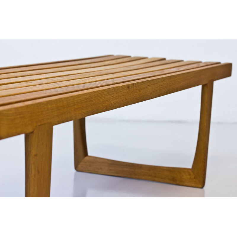 Vintage Swedish bench "Tokyo" in oak by Yngvar Sandström