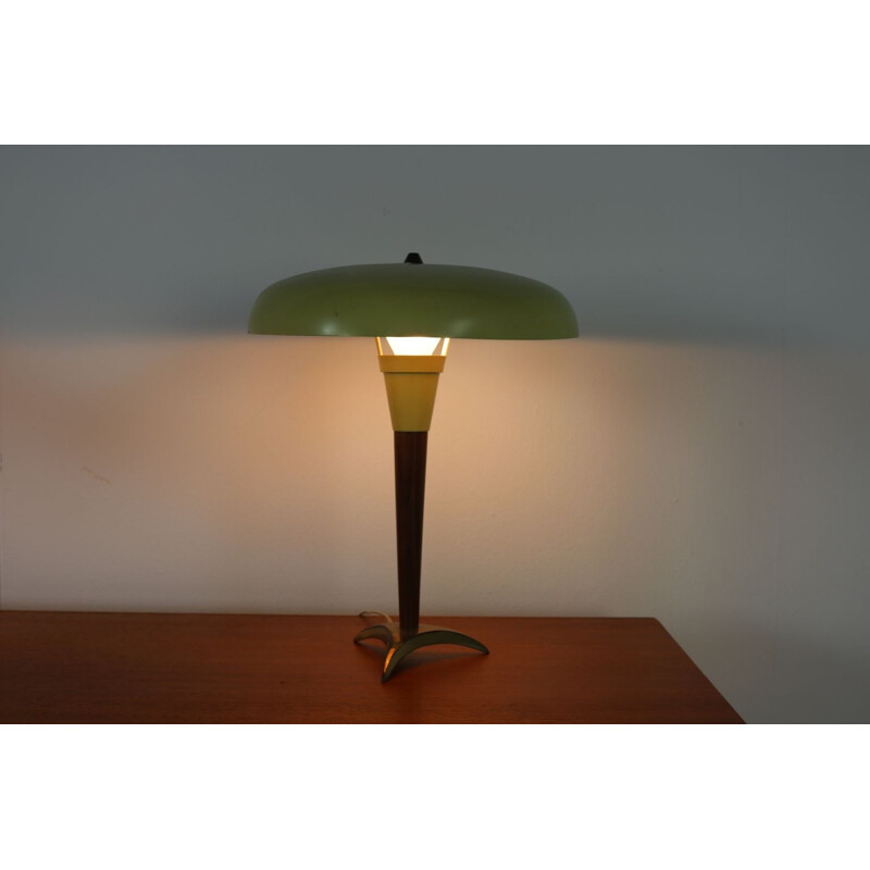 Suite de 2 lampes de table vintage en laiton par Philips