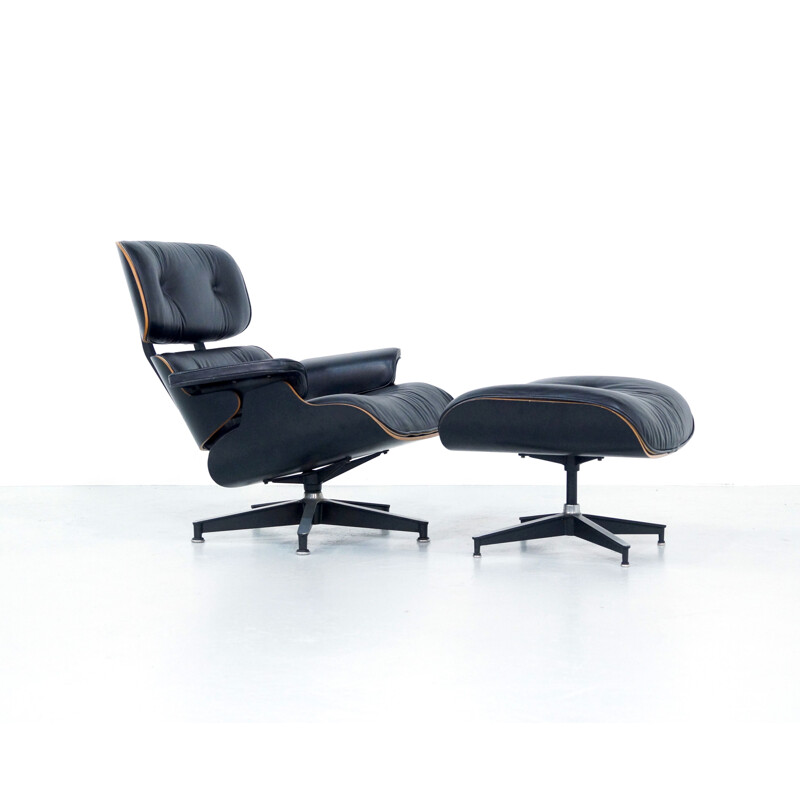 Vintage lounge chair and ottoman by Eames for Herman Miller