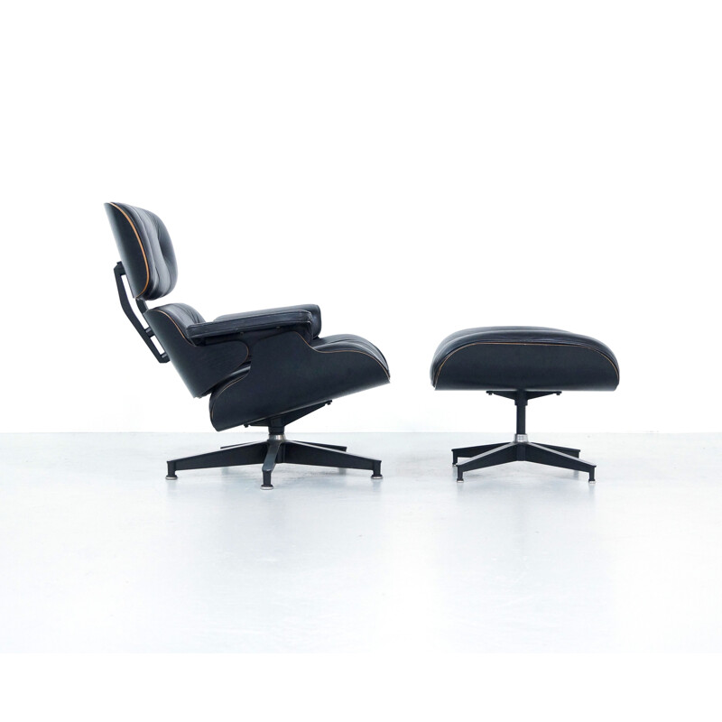 Vintage lounge chair and ottoman by Eames for Herman Miller