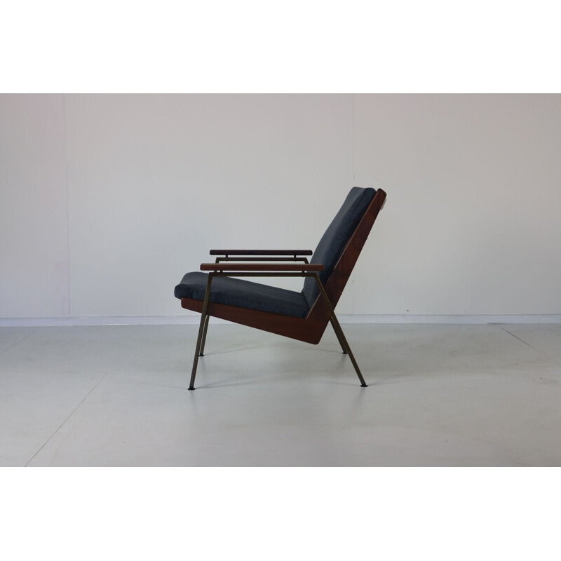 Vintage Dutch armchair in teak and metal by Rob Parry