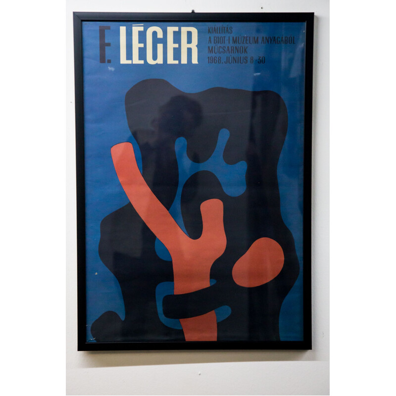 Affiche vintage pour la galerie d'art Fernand Léger