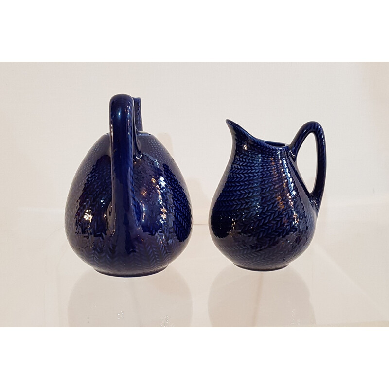 Vintage teapot and milk jug from the "Blåeld" series by Hertha Bengtsson for Rörstrand, 1950