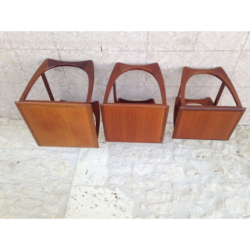 Set of 3 vintage side tables "Astro" in teak by G plan