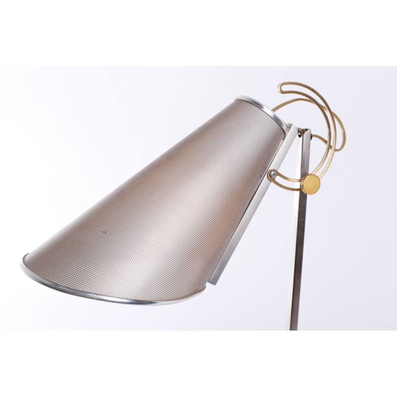 Lampe de table vintage en acier par Andre Putman pour Baldinger
