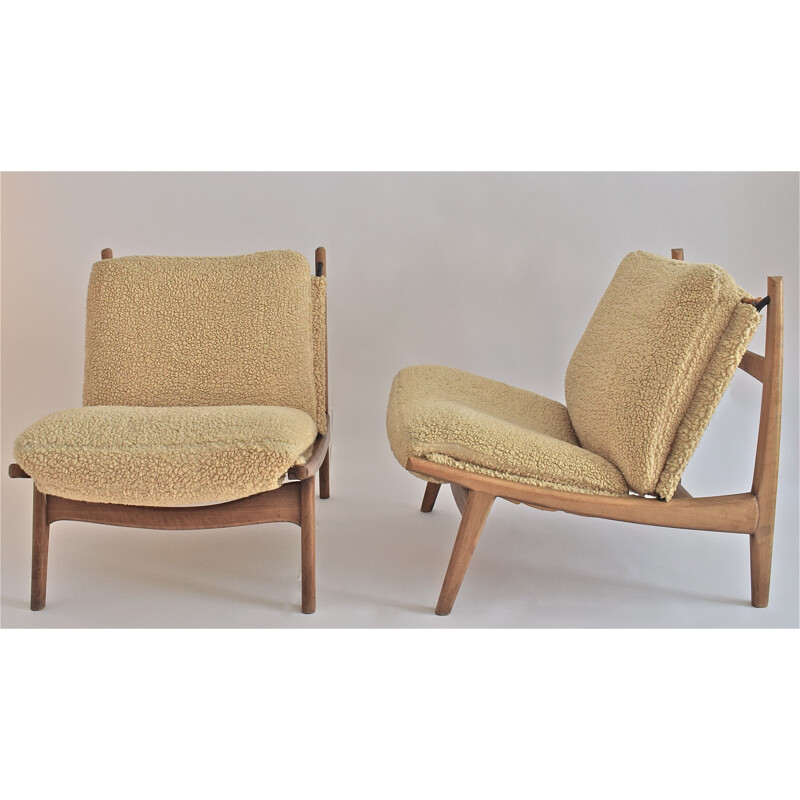 Set of 2 armchairs "790" by Joseph-André Motte for Steiner