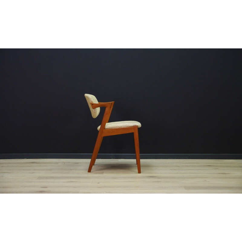 Suite de 4 chaises scandinaves beiges vintages par Kai Krisiansen