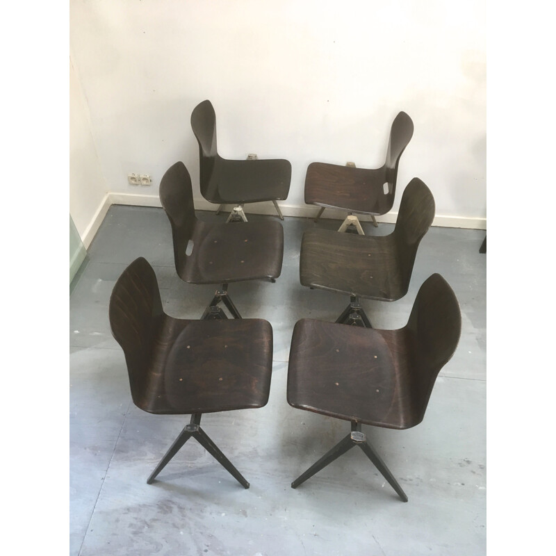 Cadeira de empilhamento industrial Vintage de Wim Rietveld e Friso Kramer