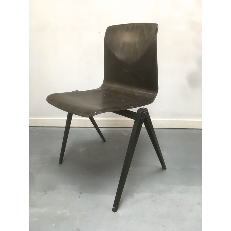Vintage industrial stacking chair by Wim Rietveld and Friso Kramer