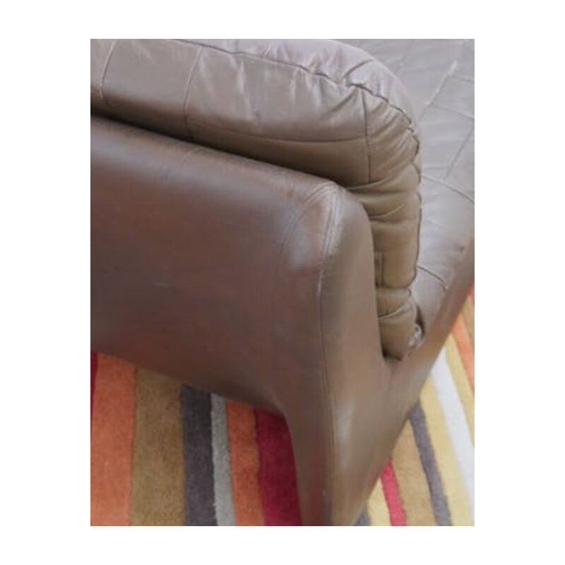 Modular sofa in brown leatherette by Airborne