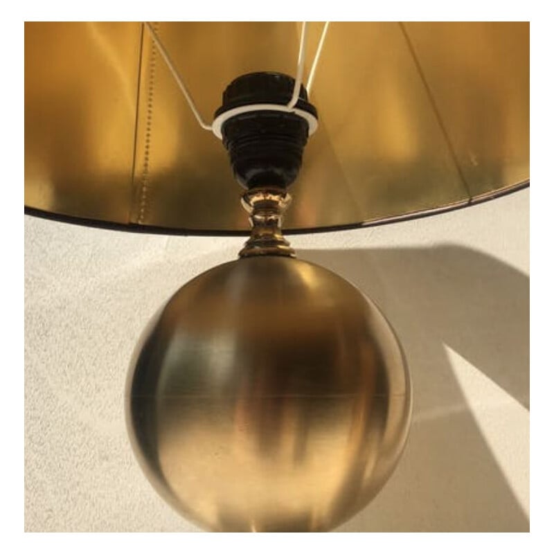 Paire de lampes vintage en métal doré par Barbier et Frère