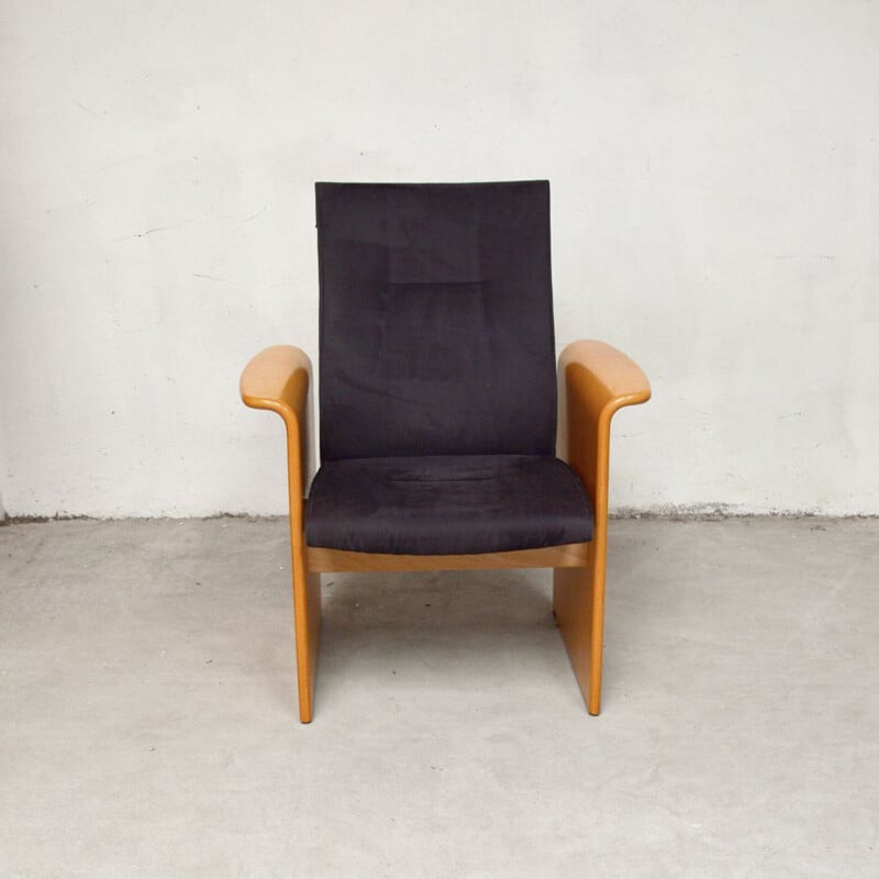 Vintage armchair in suede by Hiller