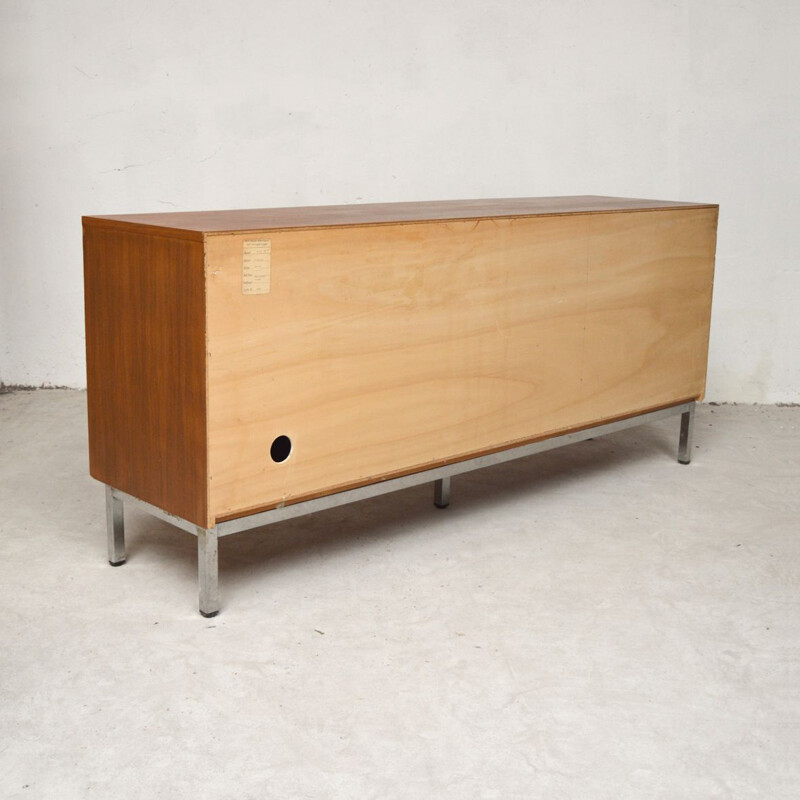 Vintage walnut sideboard with metal legs