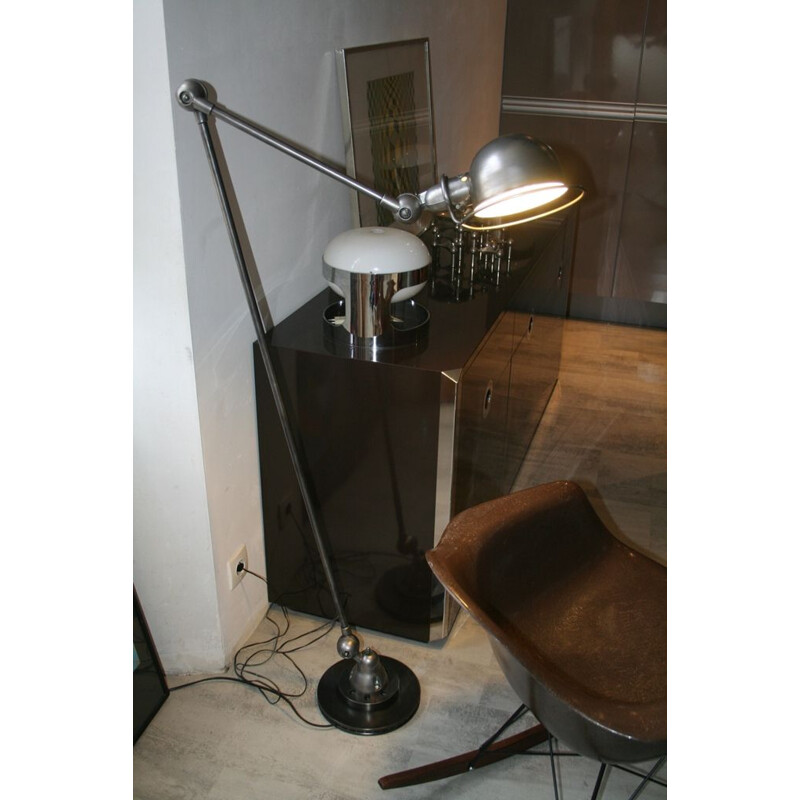 Vintage industrial floor lamp in steel by Jieldé