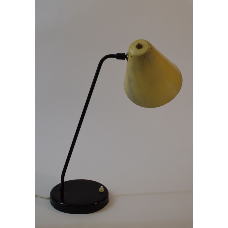 Vintage yellow desk lamp 303 by Jacques Biny for Luminalite