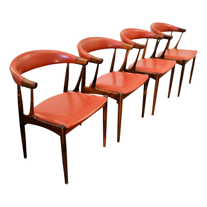 Set of 4 vintage palissander dining chairs by Johannes Andersen
