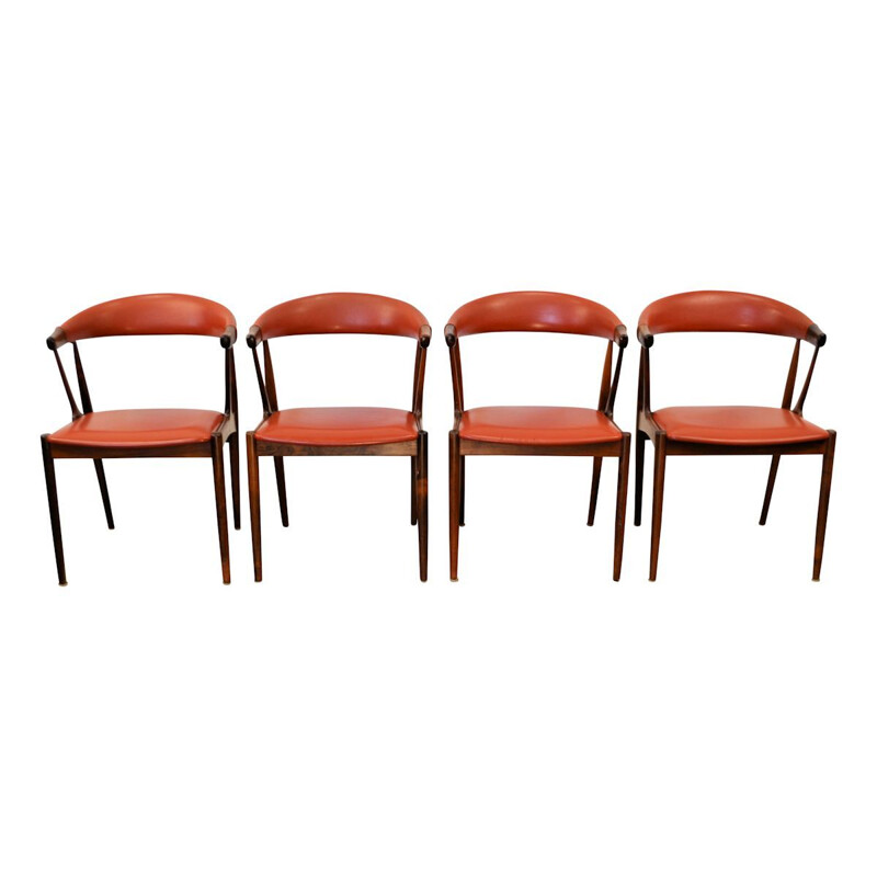 Ensemble de 4 chaises vintage en palissandre par Johannes Andersen