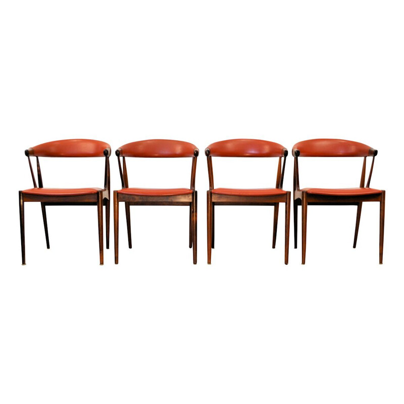 Ensemble de 4 chaises vintage en palissandre par Johannes Andersen