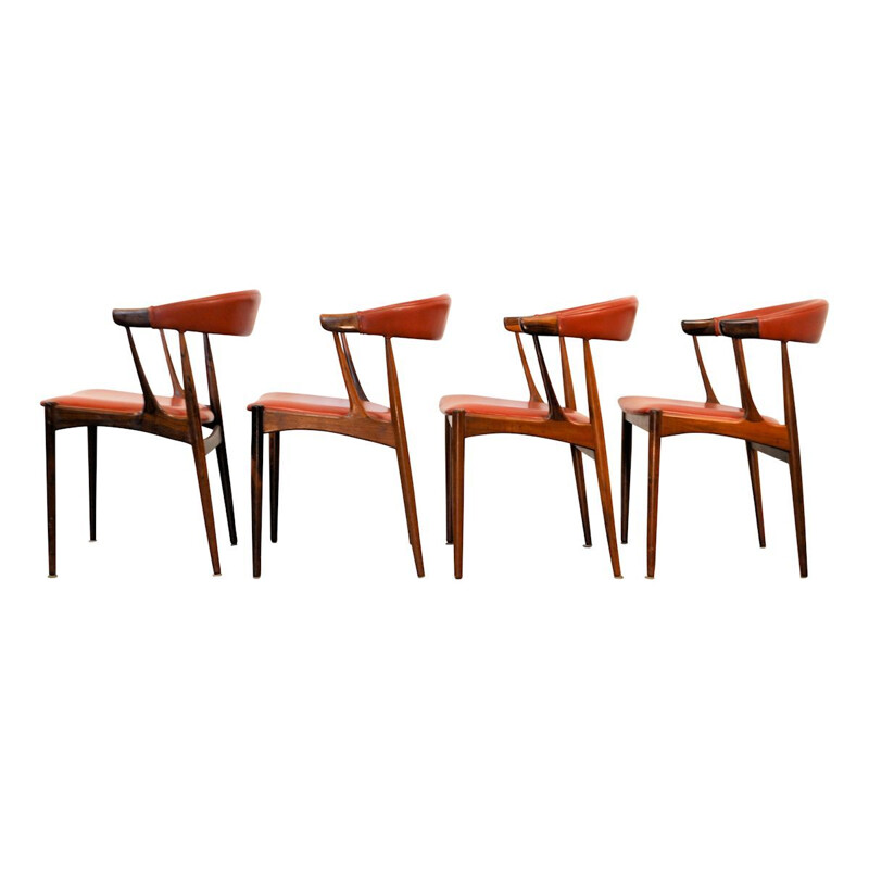 Set of 4 vintage palissander dining chairs by Johannes Andersen