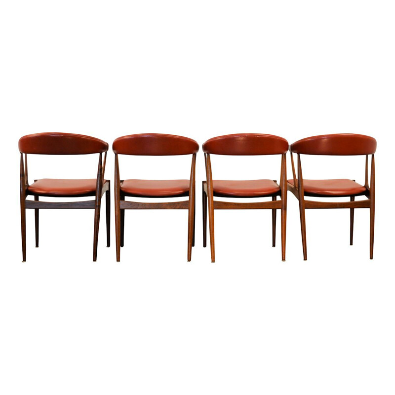 Ensemble de 4 chaises vintage en palissandre par Johannes Andersen