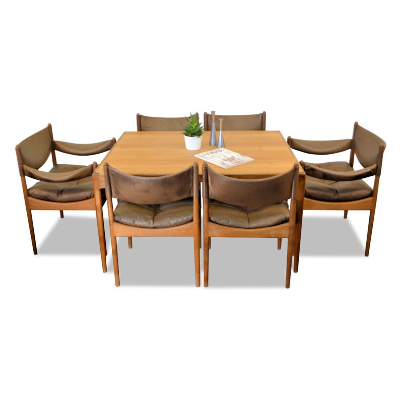 Vintage oak dining set by Kristian Vedel 