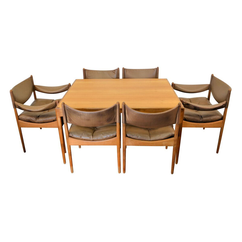 Vintage oak dining set by Kristian Vedel 