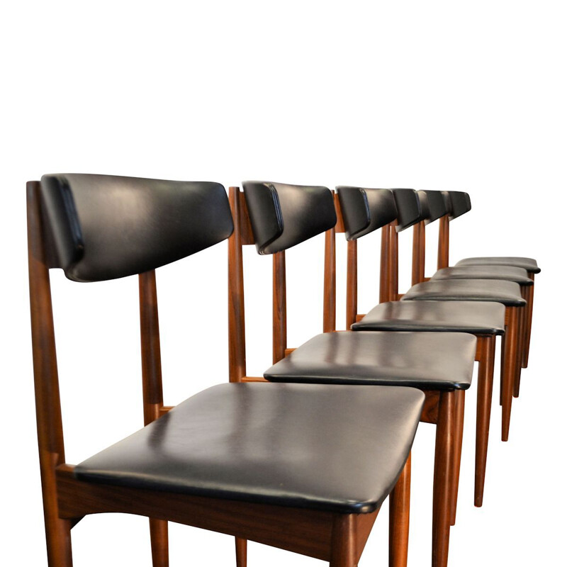 Set of 6 vintage Danish dining chairs in teak