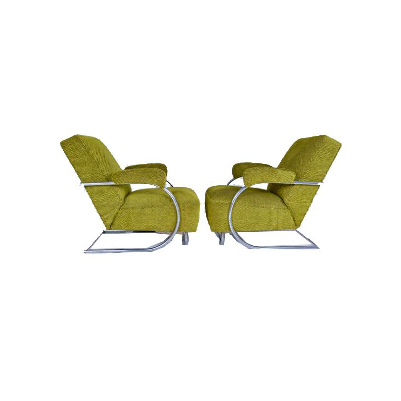 Suite de 2 fauteuils vintage verts