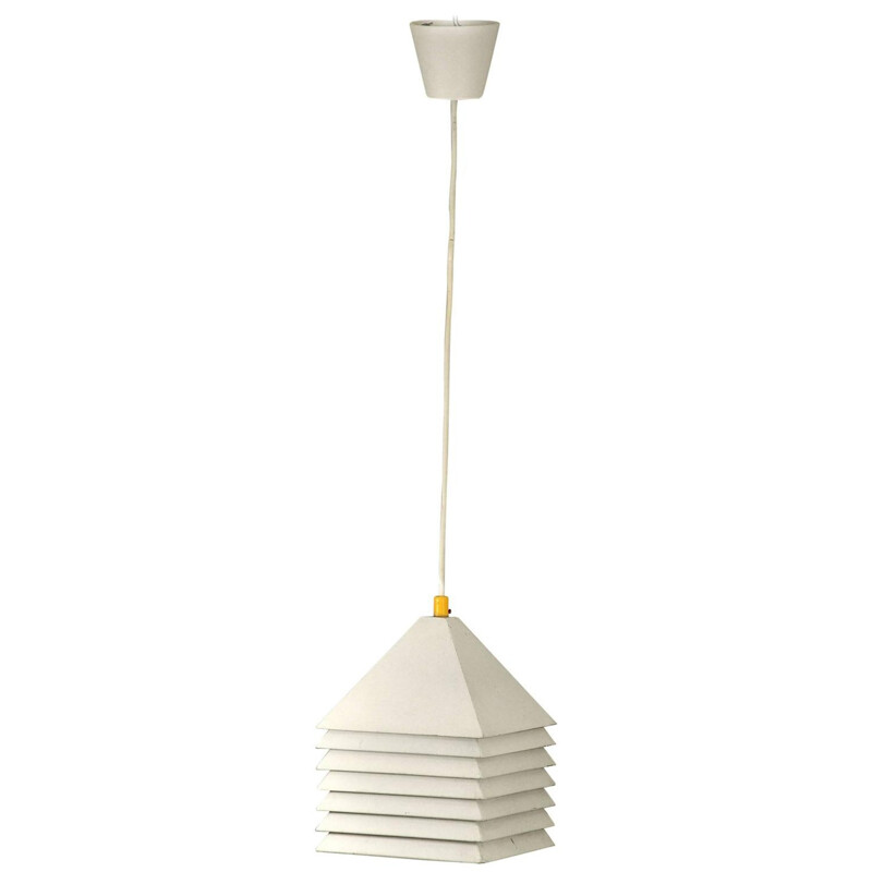 Scandinavian ceiling lamp in white lacquered metal, edition Markaryd - 1960s