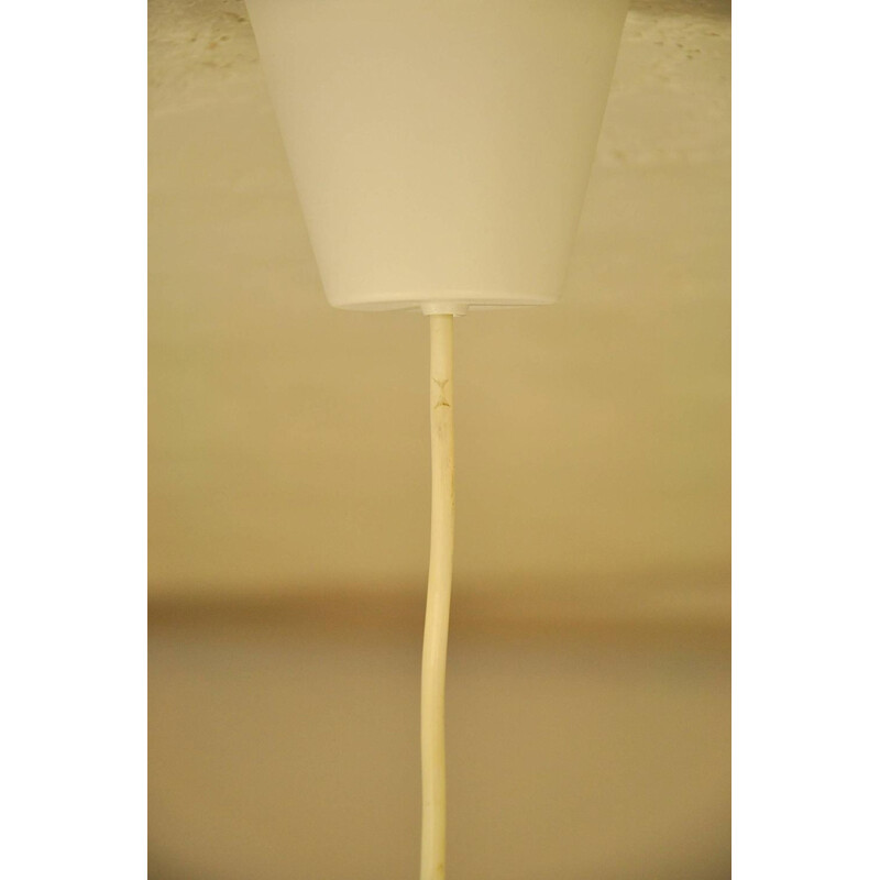 Scandinavian ceiling lamp in white lacquered metal, edition Markaryd - 1960s