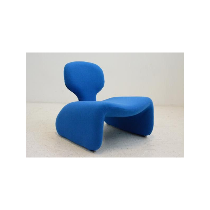 Vintage blue armchair "Djinn" by Olivier Mourgue