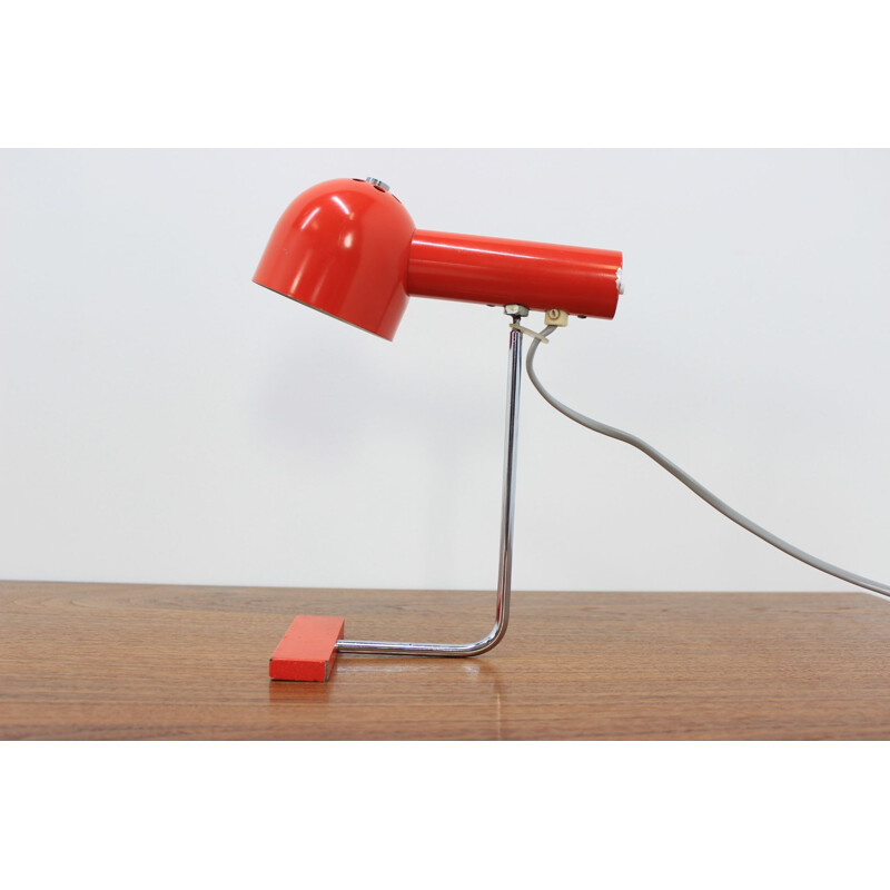 Vintage orange table lamp by Josef Hůrka for Napako, 1970