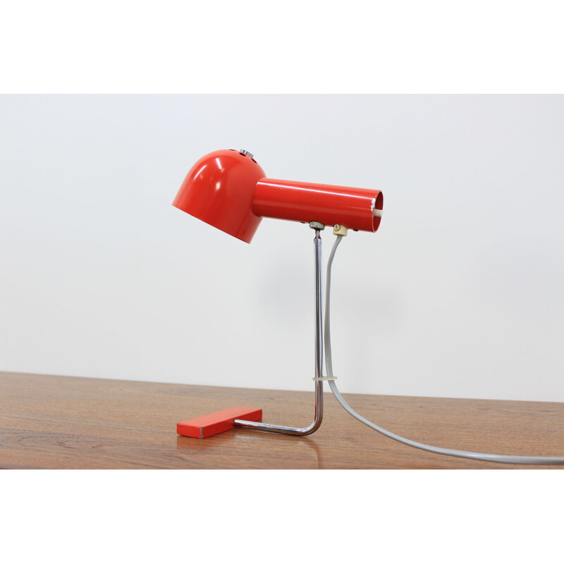 Vintage orange table lamp by Josef Hůrka for Napako, 1970