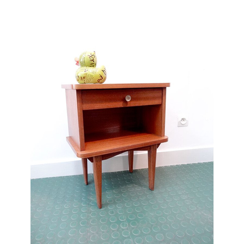 Small vintage wooden bedside table