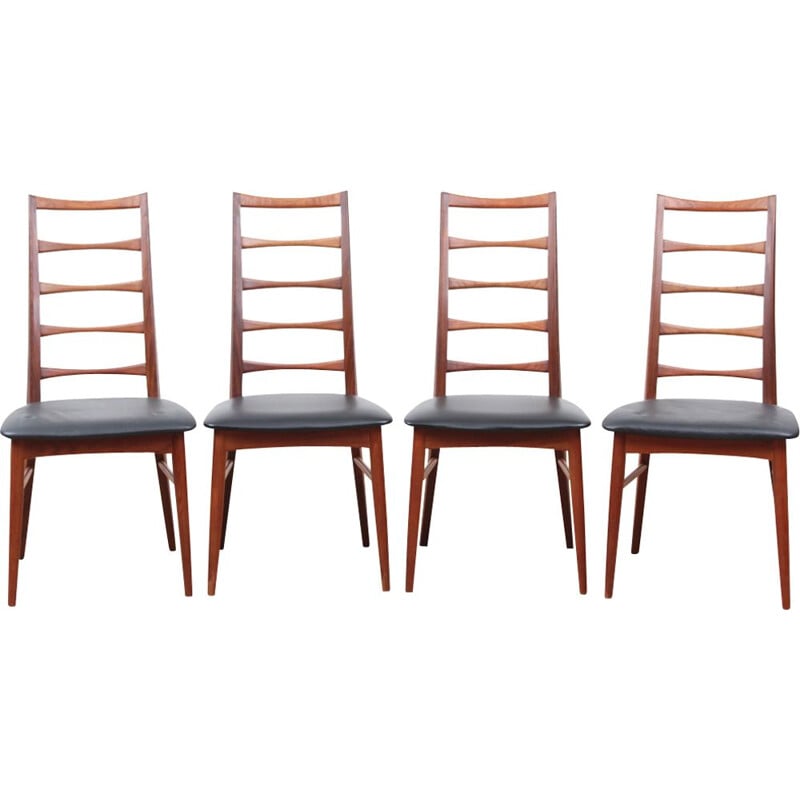 Vintage set of 4 Scandinavian chairs in teak model Lis