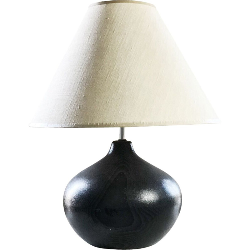 Lampe en céramique vintage américaine noire & blanche