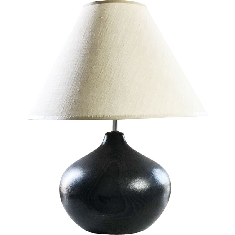 Vintage american black & white lamp in ceramic