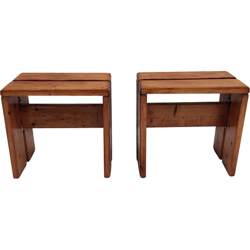 Pair of vintage stools by Charlotte Perriand for Arcs