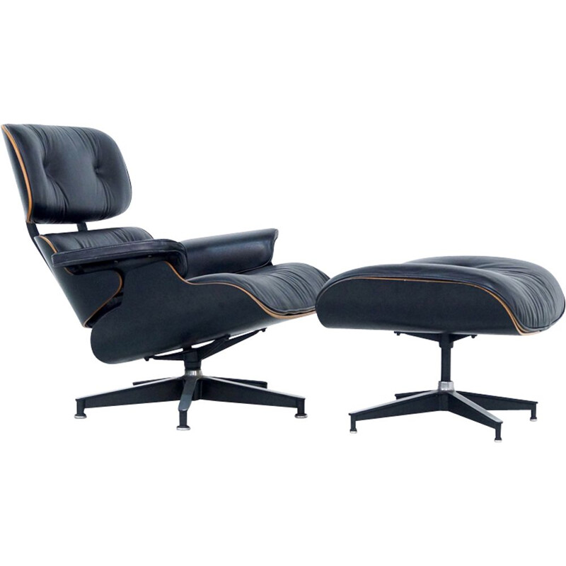 Vintage lounge chair and ottoman by Eames for Herman Miller