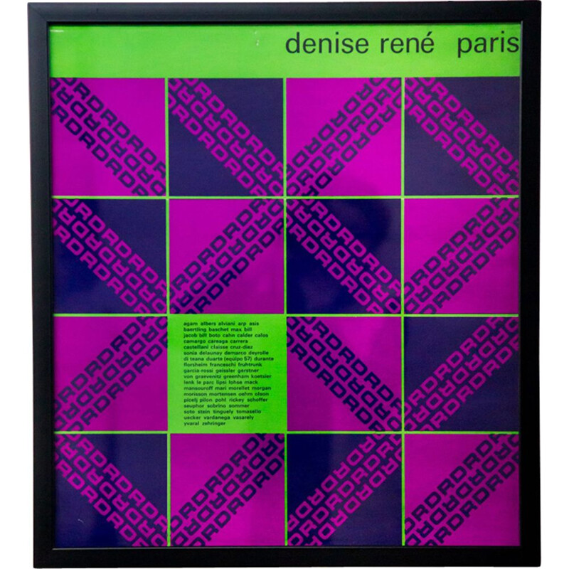 Vintage poster for the Paris gallery exhibition Denise René