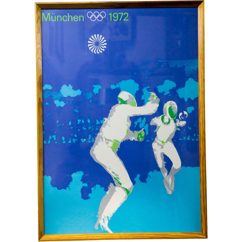 Vintage fencing poster Munich summer Olympics