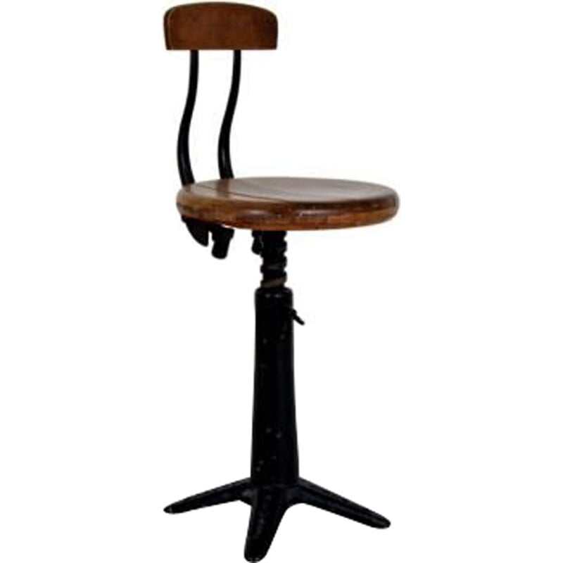 Vintage wooden stool by Singer