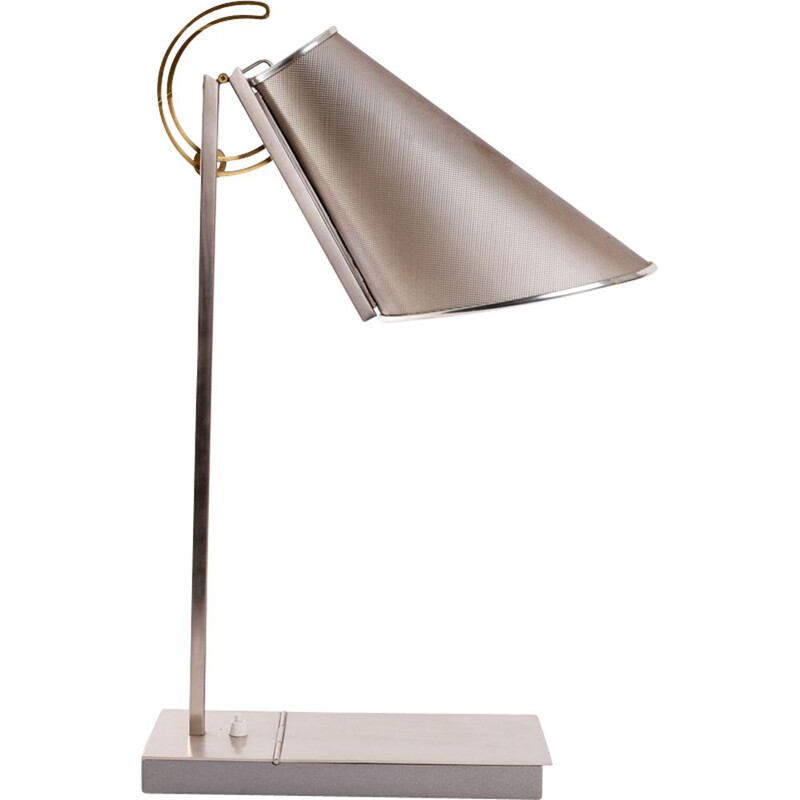 Lampe de table vintage en acier par Andre Putman pour Baldinger