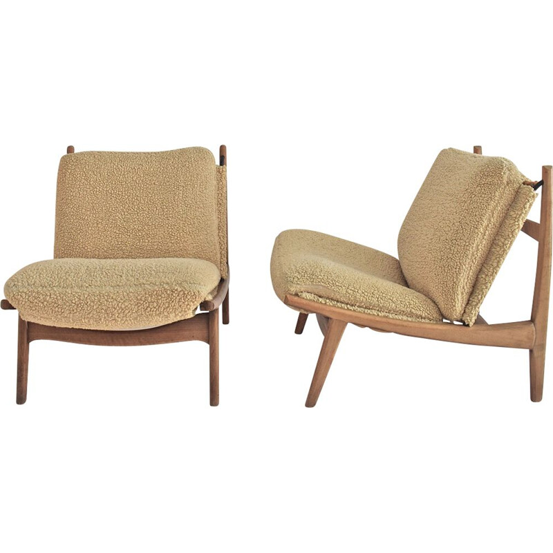 Set of 2 armchairs "790" by Joseph-André Motte for Steiner