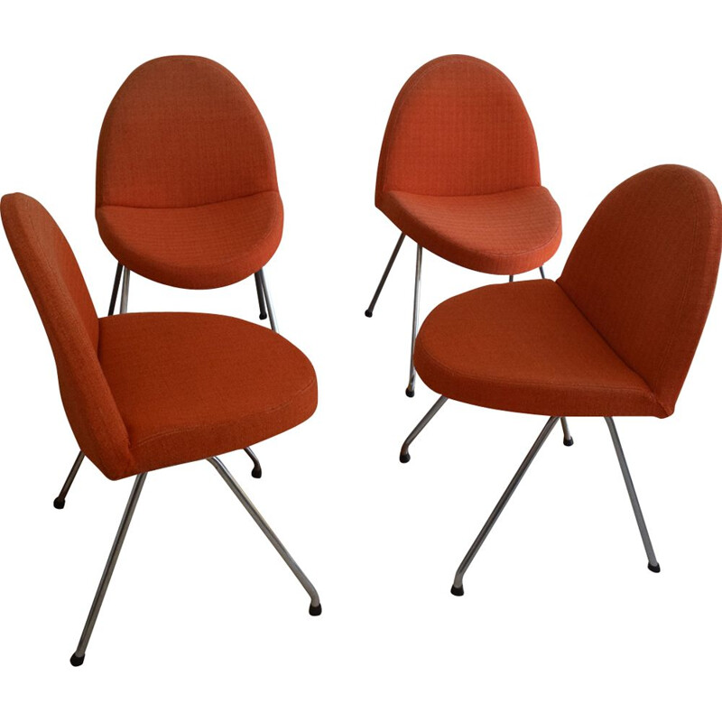 Set of 4 chairs 771 of Joseph-André Motte for Steiner