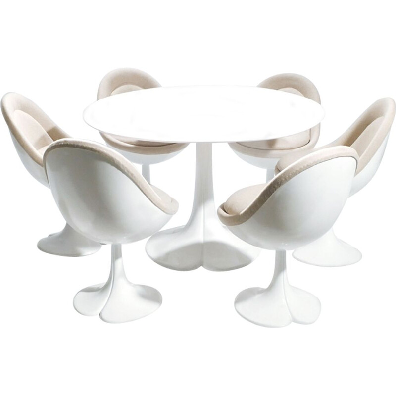 Vintage dining set in fiberglass by Pierre Paulin for Artifort