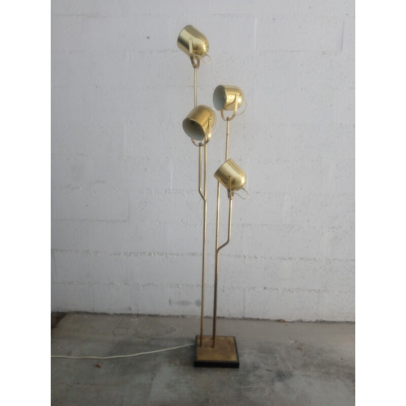 Vintage floor lamp in brass by Goffredo Reggiani